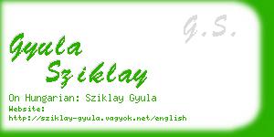 gyula sziklay business card